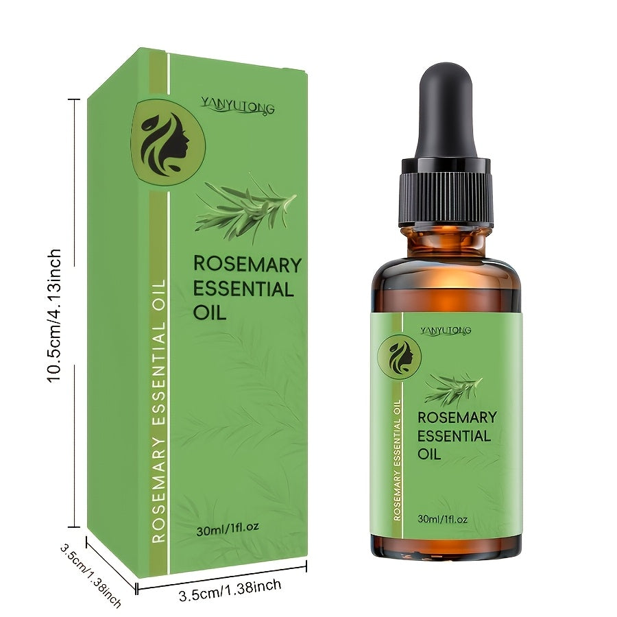 1pc 3.38oz Rosemary Essential Oil + 1.01oz Rosemary Essential Oil - Plant Extracts, Suitable for All Light Beige Types Moisturizing, Heat Protection, No Rinse, Moisturize Hair, Improve Dry and Irritable Scalp, DIY, Diffuser,,